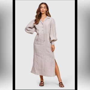 Ministry of style Mariner Stripe Shirt Dress - Wild Mushroom Sz US 4